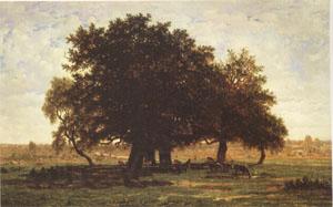 Theodore Rousseau Group of Oaks at Apremont in the Forest of Fontainebleau (mk05) Germany oil painting art